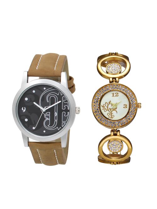 acnos round dial analog couple watch(wat-lr-14-204-combo) - 15501204 - Very Small Image - 1