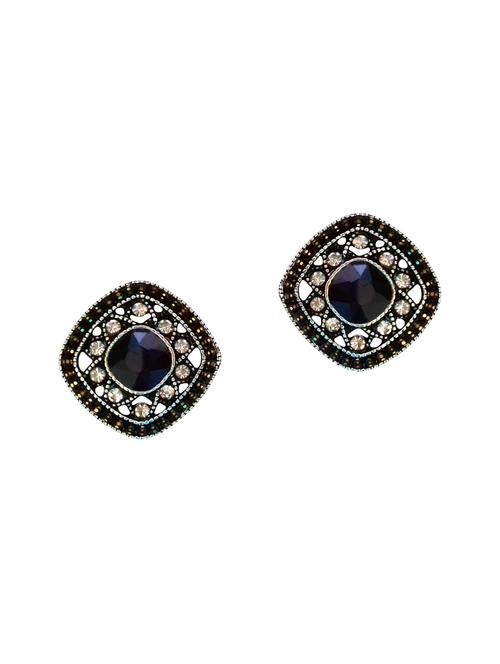 black silver tone stone earrings - 15516903 - Very Small Image - 1