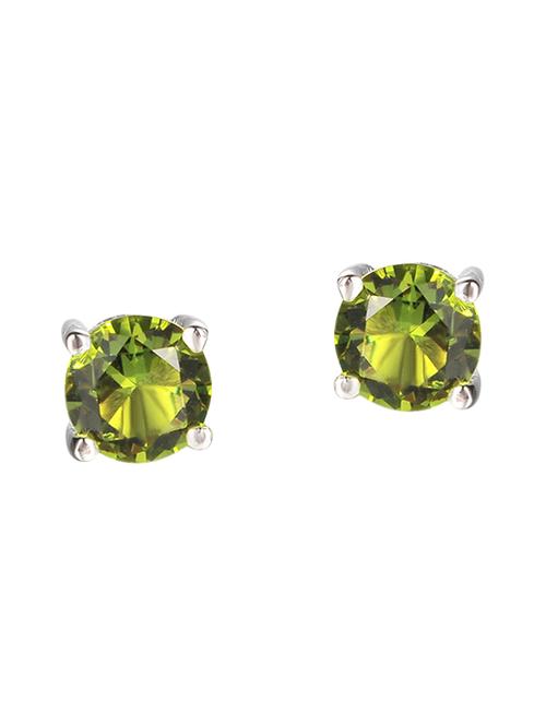 green silver tone stone earrings - 15519597 - Very Small Image - 1