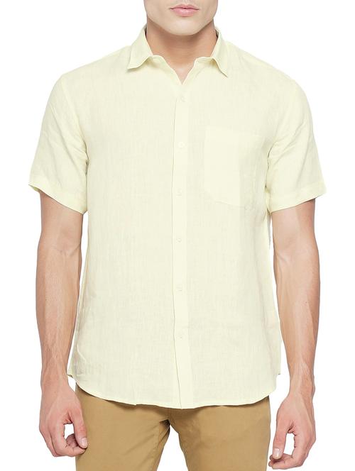 yellow cotton casual shirt - 15535485 - Very Small Image - 1