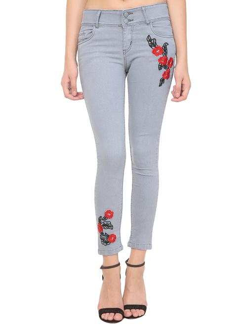 floral embroidered jeans - 15545920 - Very Small Image - 1