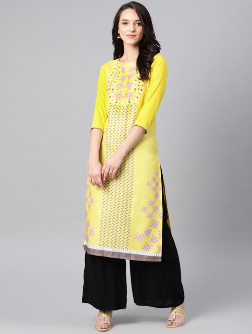 printed straight kurta - 15547625 - Very Small Image - 1