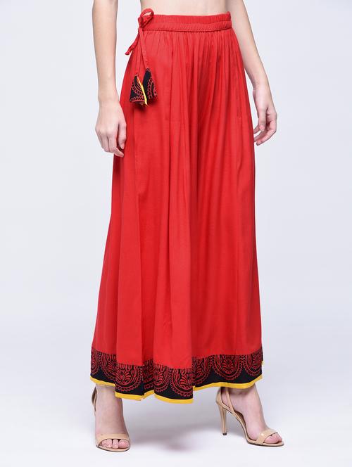tassel tie waist flared palazzo - 15574759 - Very Small Image - 1