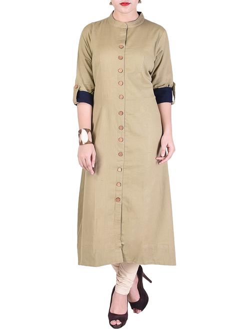 peanut khadi a-line kurta - 15578307 - Very Small Image - 1