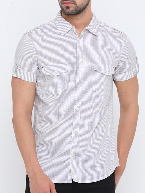 purple cotton casual shirt - 15580963 - Very Small Image - 1