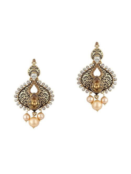 gold tone stone earrings - 15612417 - Very Small Image - 1