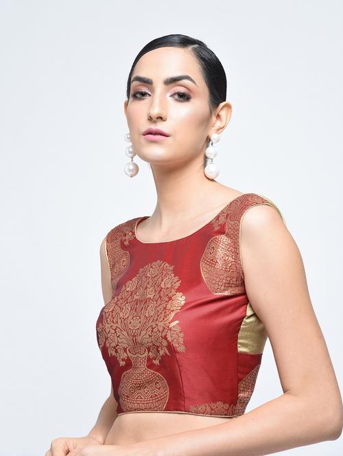 brocade blouse with drawstring - 15613764 - Very Small Image - 1