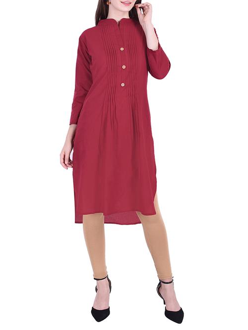pintucks high low kurta - 15629537 - Very Small Image - 1