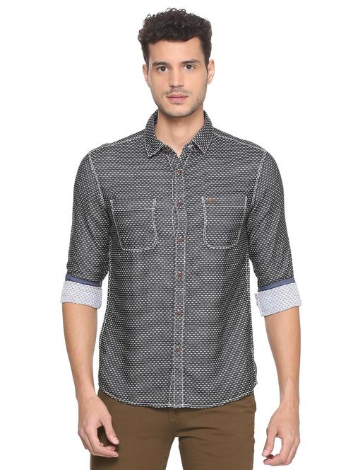 black cotton casual shirt - 15669274 - Very Small Image - 1