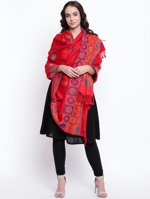 self-design woolen shawl - 15676211 - Very Small Image - 1