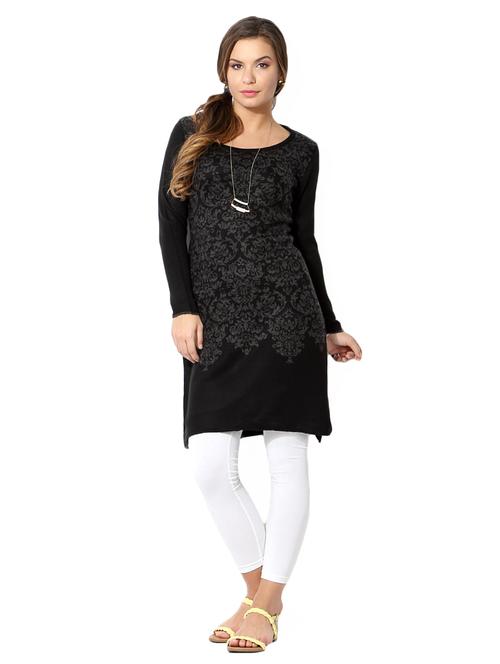 printed a-line woolen kurta - 15678769 - Very Small Image - 1