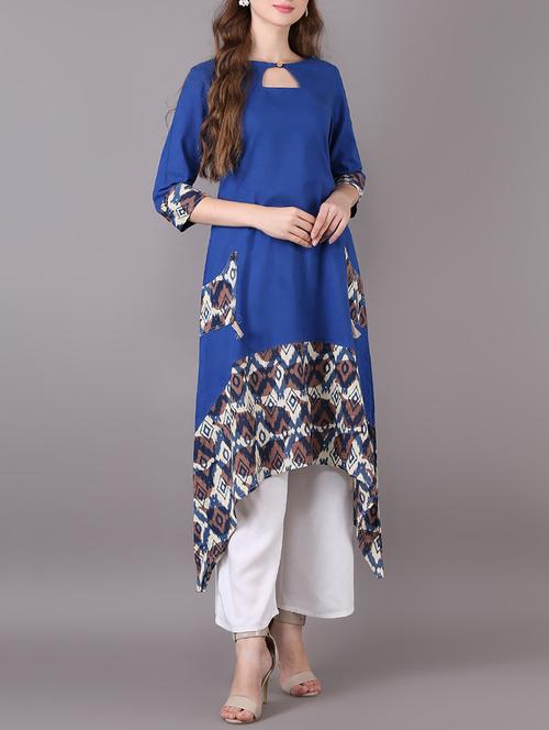 asymmetric printed kurta - 15680423 - Very Small Image - 1