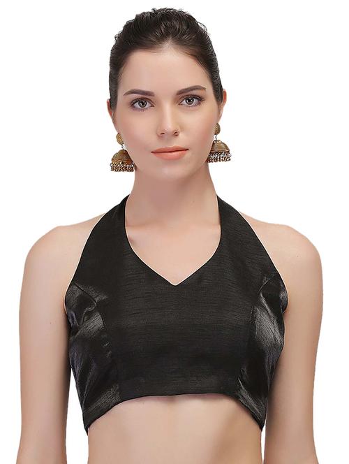 solid brocade backless blouse - 15693931 - Very Small Image - 1