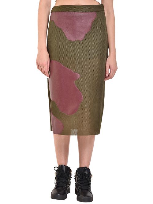 leatherette patch pencil skirt - 15707039 - Very Small Image - 1