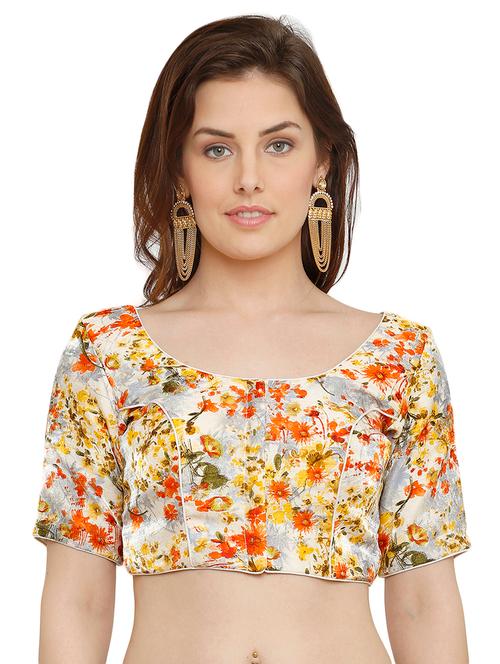 printed blouse with drawstring - 15707944 - Very Small Image - 1