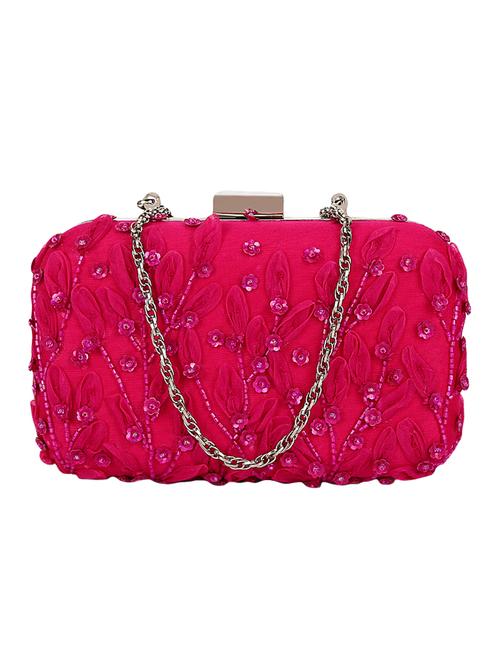 pink silk box clutch - 15715865 - Very Small Image - 1