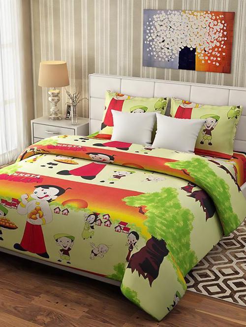 polycotton double bed sheet with 2 pillow covers - 15726614 - Very Small Image - 1