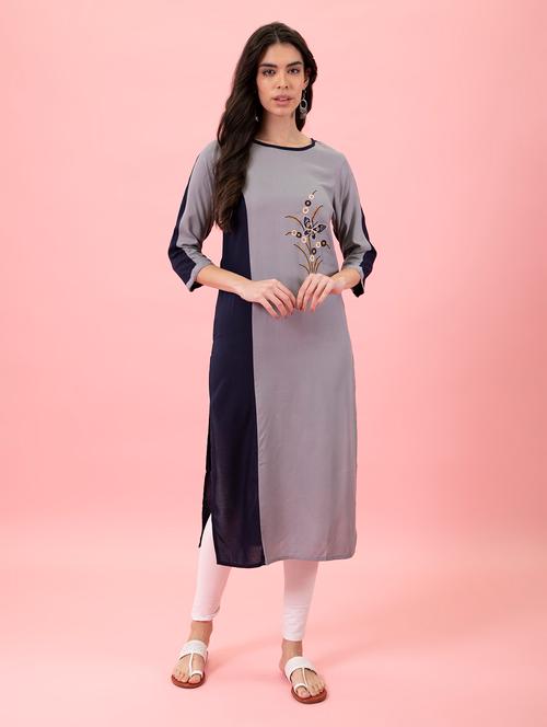 women's straight kurta - 15739972 - Very Small Image - 1