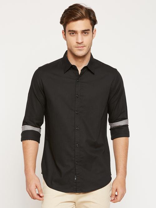 black cotton casual shirt - 15748287 - Very Small Image - 1