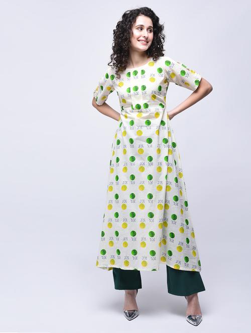 a-line polka dot kurta - 15765025 - Very Small Image - 1
