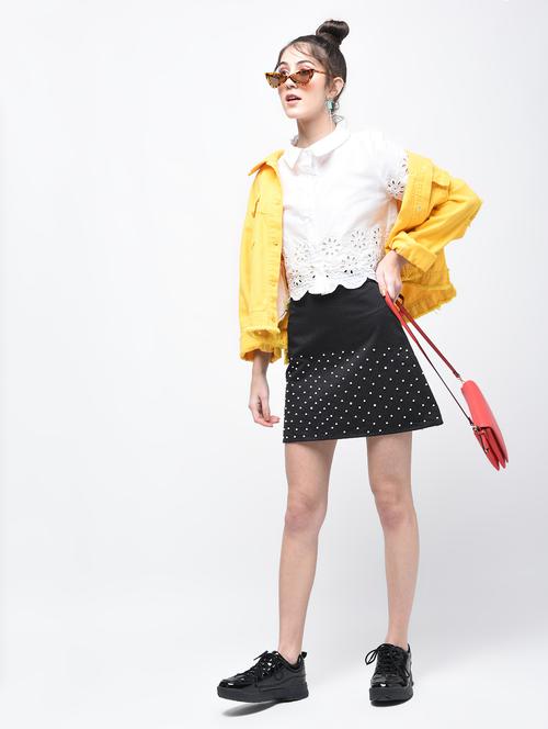 pin-striped pearl embellished skirt - 15767632 - Very Small Image - 1