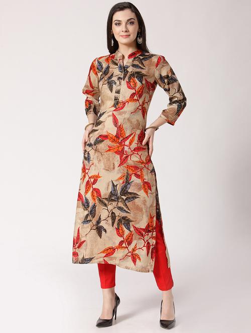 printed straight kurta - 15798505 - Very Small Image - 1
