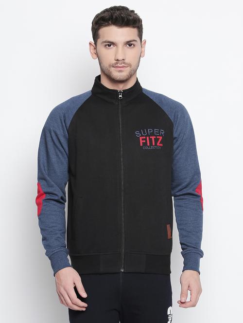 black color block casual jacket - 15799897 - Very Small Image - 1