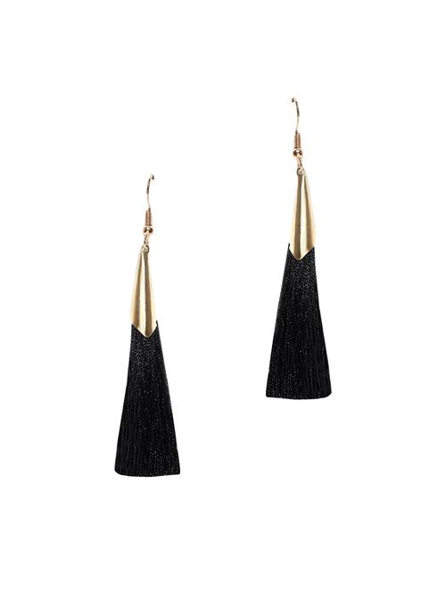 black gold plated drop earring - 15800932 - Very Small Image - 1