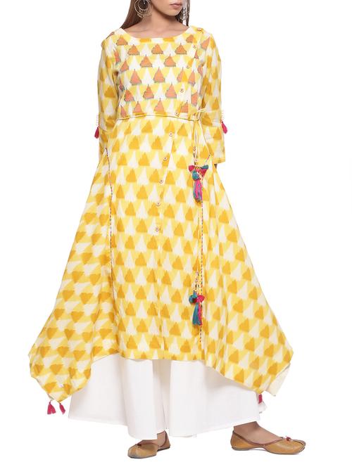 geometrical asymmetric kurta - 15812424 - Very Small Image - 1