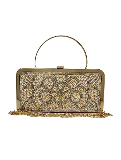 gold metal box clutch - 15815548 - Very Small Image - 1