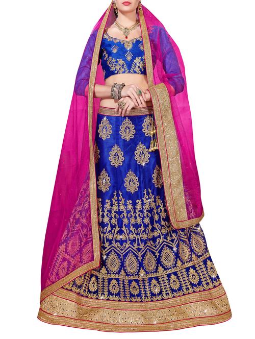 embroidered a-line lehenga - 15817125 - Very Small Image - 1