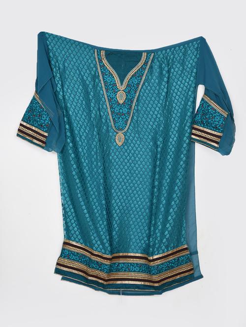 multi colored crepe unstitched suit - 15843973 - Very Small Image - 1