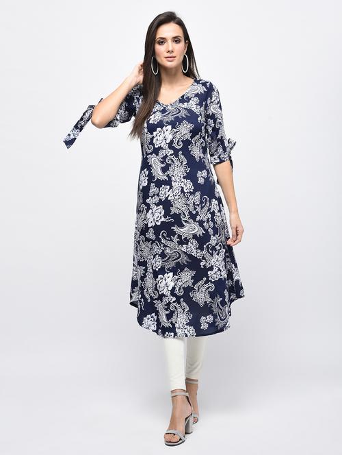a-line printed kurta - 15850596 - Very Small Image - 1