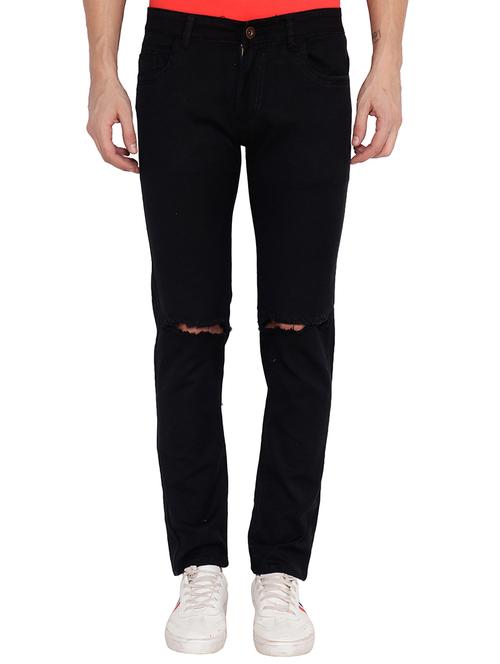 black denim slash knee jeans - 15856571 - Very Small Image - 1
