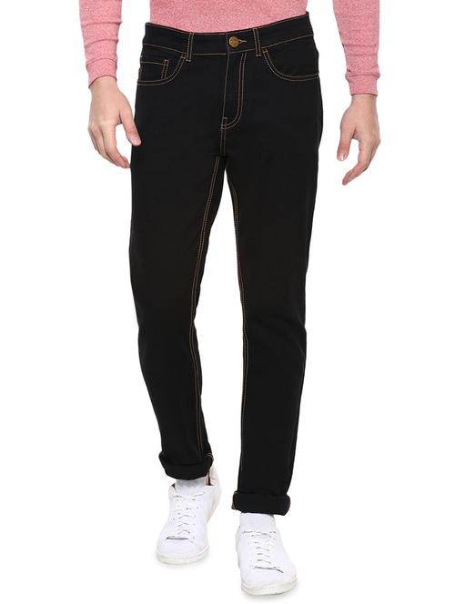 black cotton blend plain jeans - 15862173 - Very Small Image - 1