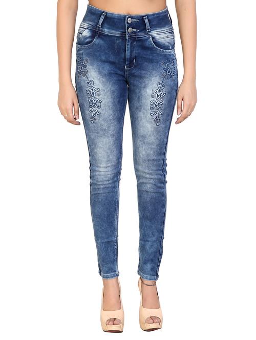 button-up embroidered slim fit jeans - 15863659 - Very Small Image - 1