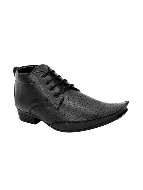 black leatherette lace-up derbys - 15875554 - Very Small Image - 1