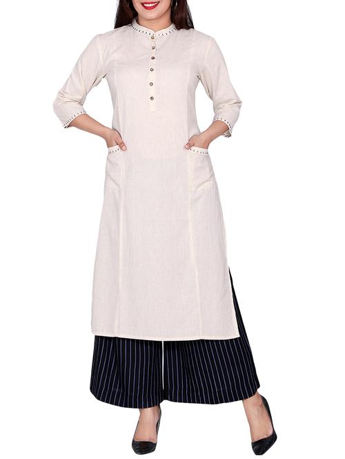 solid straight kurta with pocket - 15887551 - Very Small Image - 1