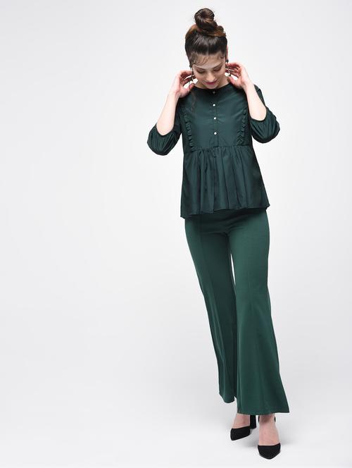 ruffle trim gathered top - 15887608 - Very Small Image - 1
