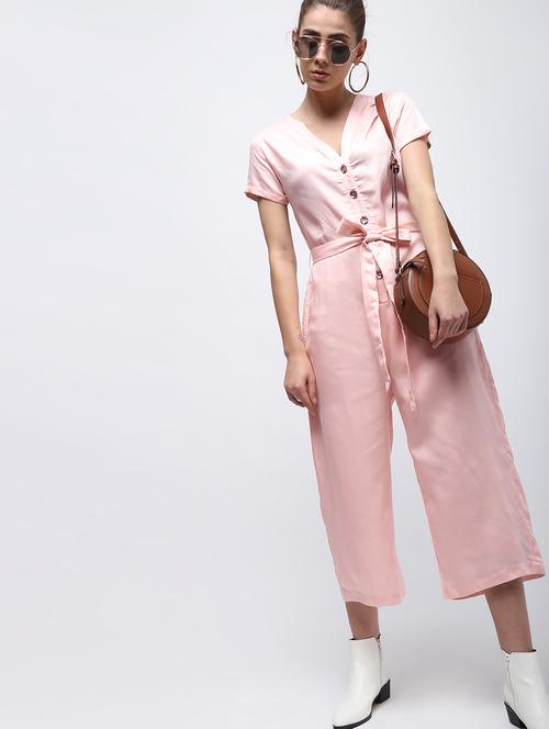 tie up waist button detail jumpsuit - 15888118 - Very Small Image - 1