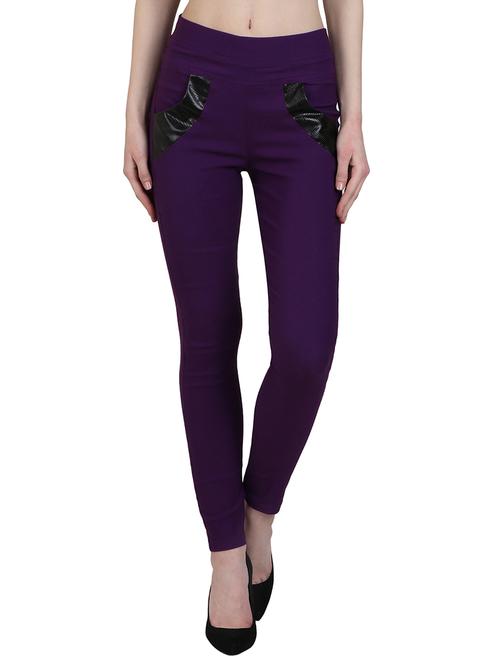leather patch mid waist jegging - 15902354 - Very Small Image - 1