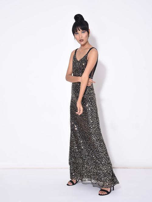 sheer back sequin maxi dress - 15903986 - Very Small Image - 1