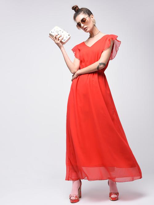 ruffle sleeved maxi dress - 15908200 - Very Small Image - 1