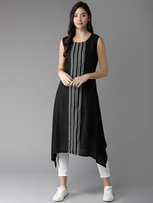 asymmetric stripes kurta - 15927062 - Very Small Image - 1