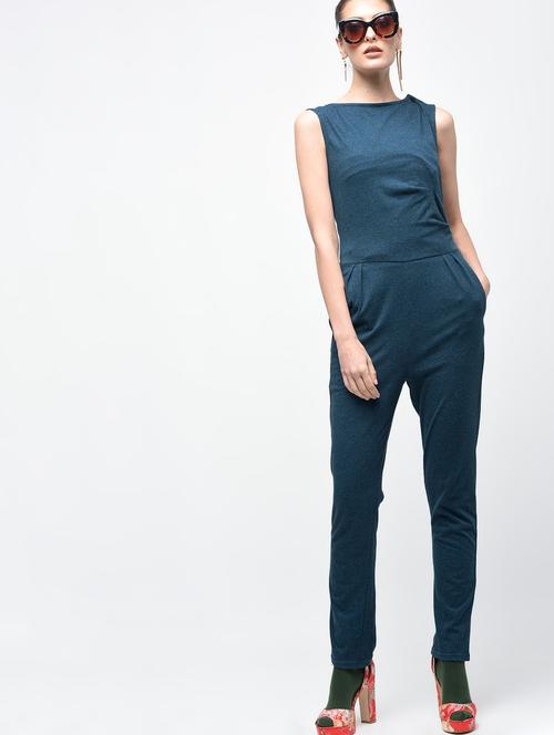 boat neck button detail jumpsuit - 15930135 - Very Small Image - 1
