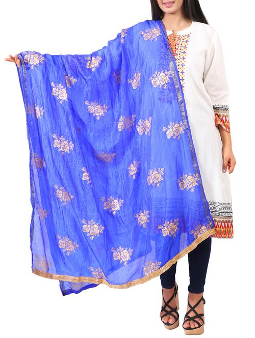 block printed silk dupatta - 15936476 - Very Small Image - 1