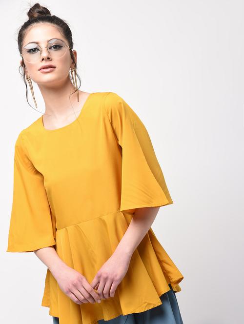 flared sleeved pep hem top - 15956741 - Very Small Image - 1