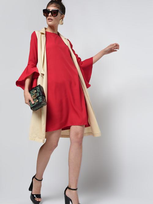 bell sleeved a-line dress - 15970735 - Very Small Image - 1