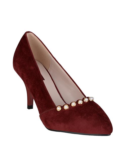 maroon slip on pumps - 15973400 - Very Small Image - 1