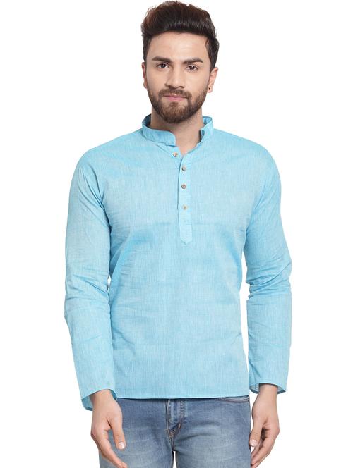 blue solid short kurtas - 16005430 - Very Small Image - 1
